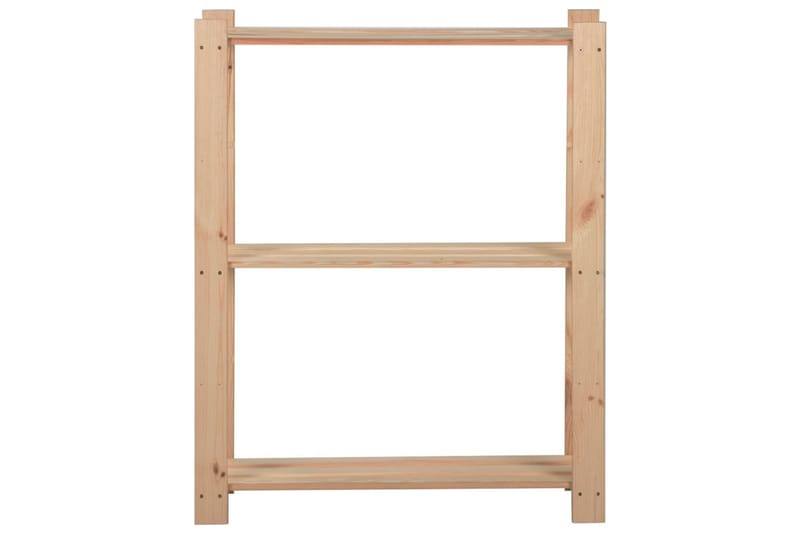 Oppbevaringshylle 3 etasjer 60x28,5x90 cm heltre furu - Brun - Lagerhylle