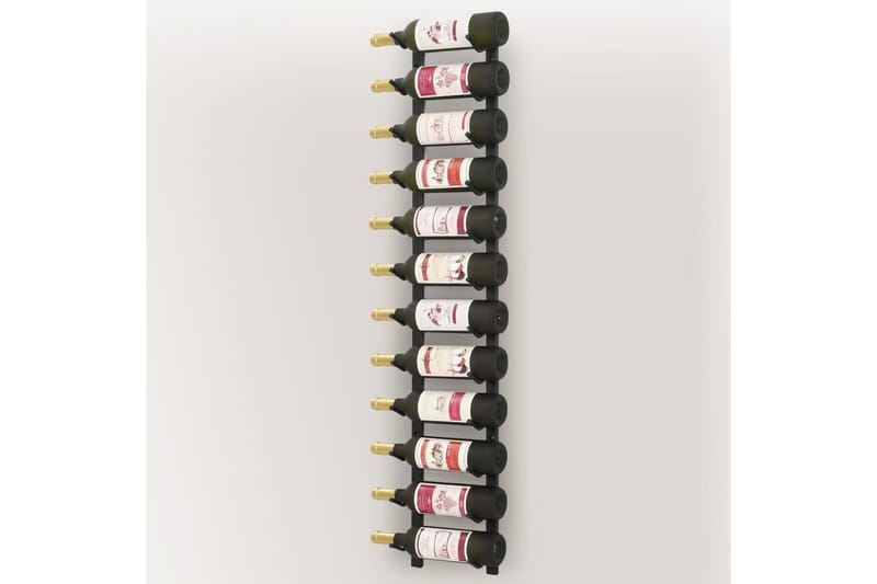 Veggmontert vinstativ for 12 flasker svart jern - Svart - Vinstativ & vinhylle