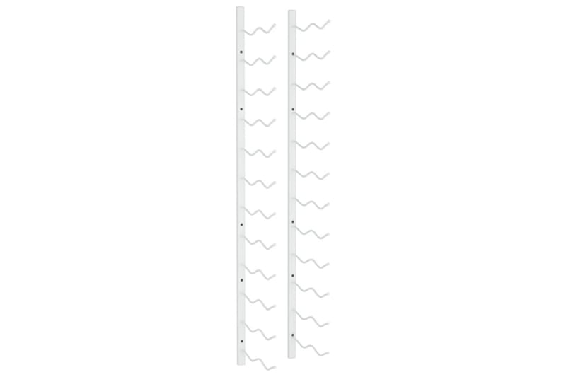 Veggmontert vinstativ for 24 flasker hvit jern - Hvit - Oppbevaring - Hyller - Oppbevaringshylle - Vinstativ & vinhylle