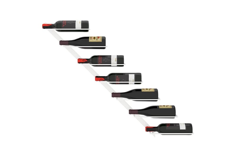 Veggmontert vinstativ for 7 flasker hvit metall - Hvit - Oppbevaring - Hyller - Oppbevaringshylle - Vinstativ & vinhylle