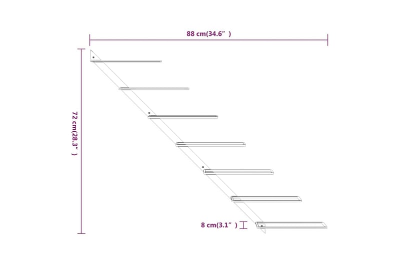 Veggmontert vinstativ for 7 flasker hvit metall - Hvit - Oppbevaring - Hyller - Oppbevaringshylle - Vinstativ & vinhylle