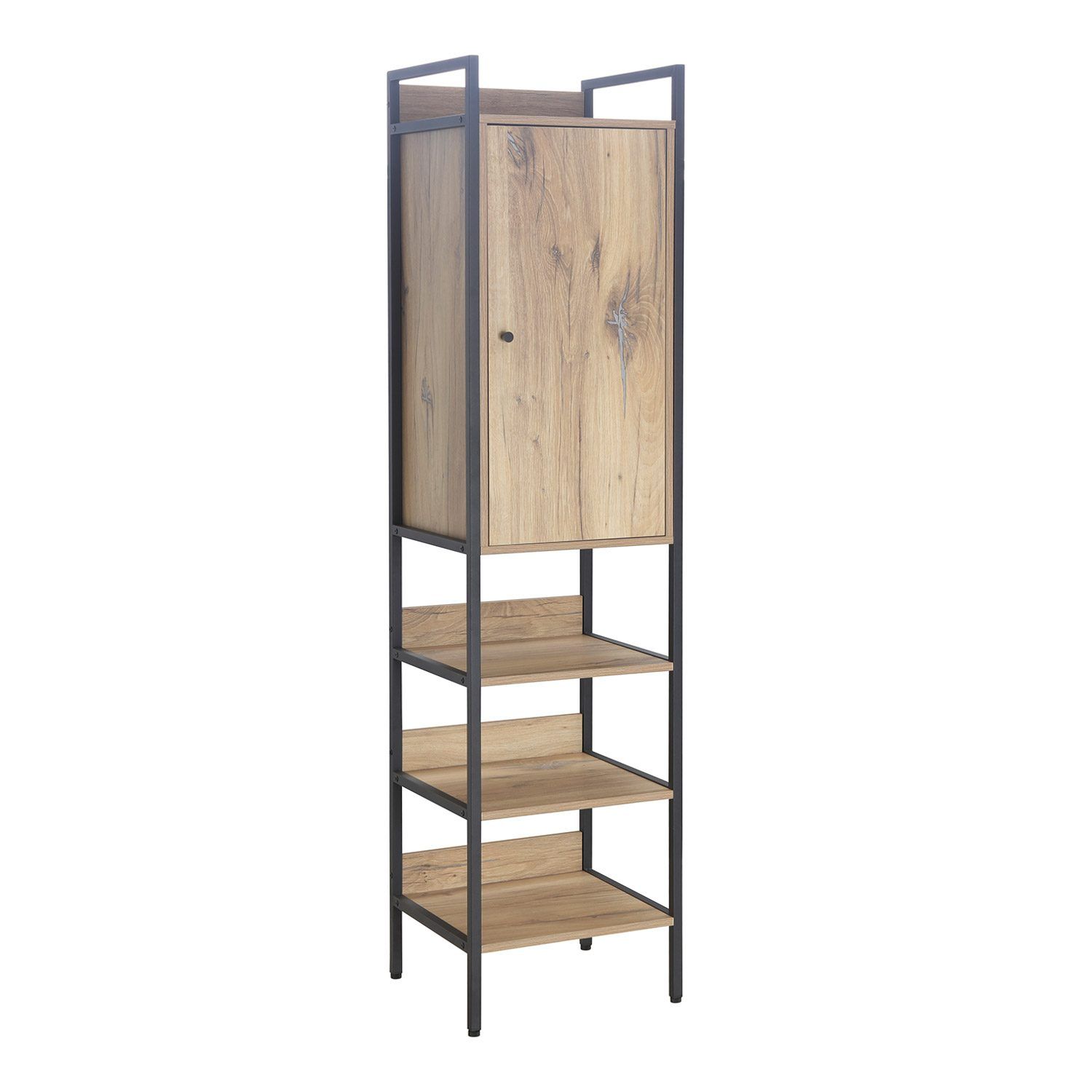 Vinstativ Bjeldor Rustic melamin 44x40x180 cm - brun