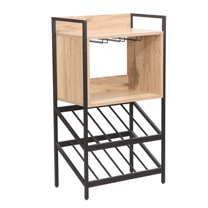 Vinstativ Bjeldor Rustic melamin 51x30x90 cm, rustikk