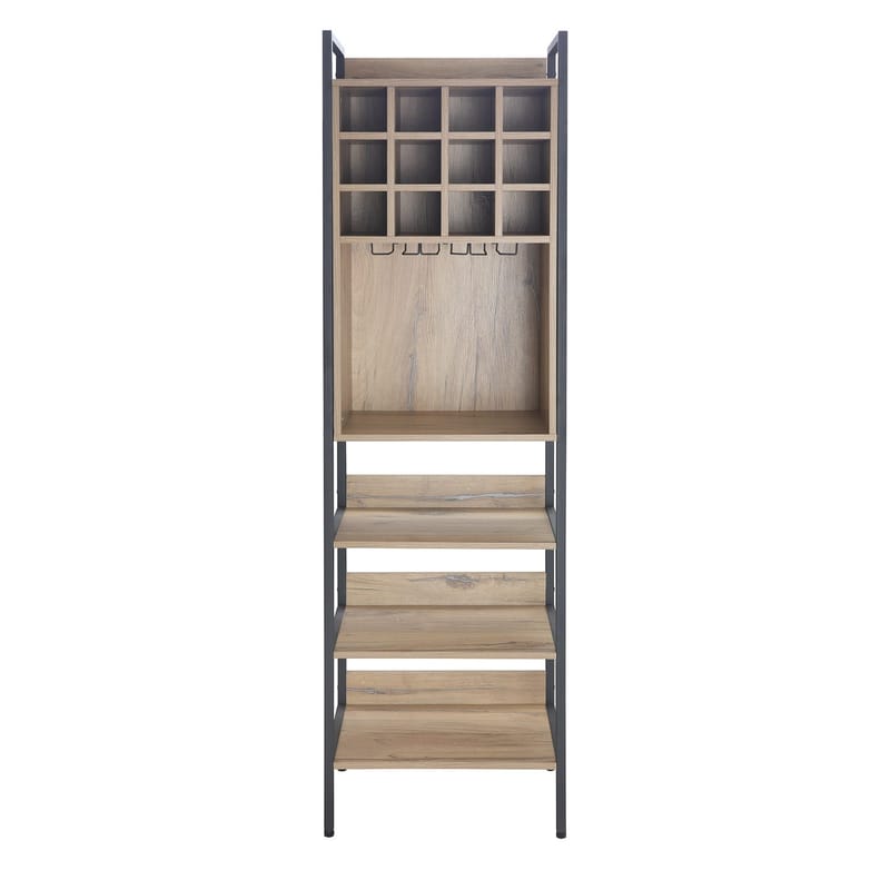 Vinstativ Bjeldor Rustic melamin 52x40x180 cm - brun - Oppbevaring - Hyller - Oppbevaringshylle - Vinstativ & vinhylle