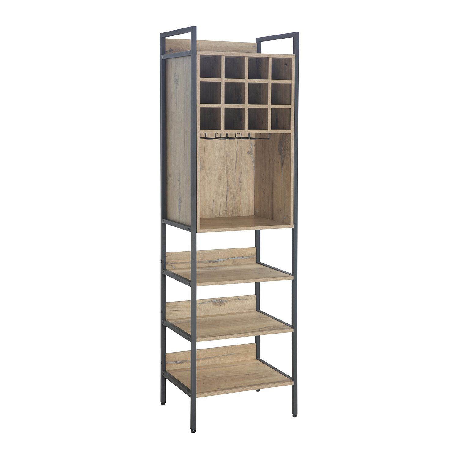 Vinstativ Bjeldor Rustic melamin 52x40x180 cm - brun