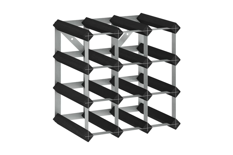 Vinstativ for 12 flasker svart heltre furu - Svart - Oppbevaring - Hyller - Oppbevaringshylle - Vinstativ & vinhylle