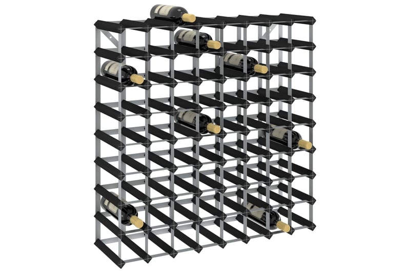 Vinstativ for 72 flasker svart heltre furu - Svart - Oppbevaring - Hyller - Oppbevaringshylle - Vinstativ & vinhylle