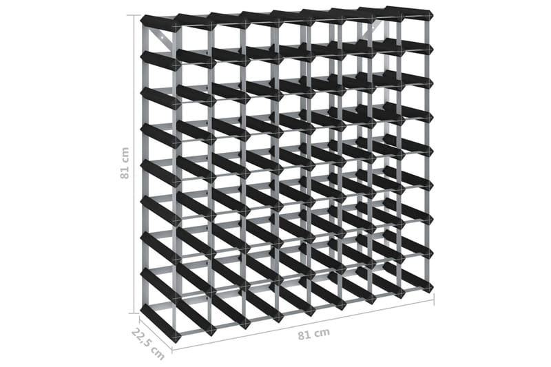 Vinstativ for 72 flasker svart heltre furu - Svart - Oppbevaring - Hyller - Oppbevaringshylle - Vinstativ & vinhylle