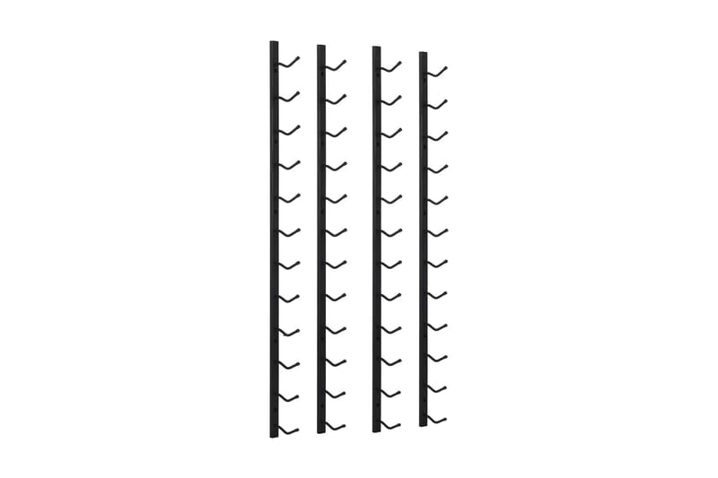 Veggmontert vinstativ for 12 flasker 2 stk svart jern - Svart - Vinstativ & vinhylle