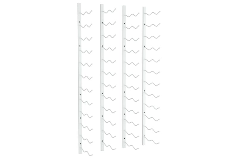 Veggmontert vinstativ for 24 flasker 2 stk hvit jern - Hvit - Oppbevaring - Hyller - Oppbevaringshylle - Vinstativ & vinhylle