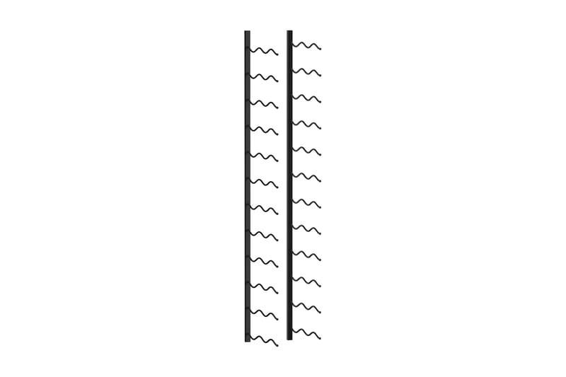 Veggmontert vinstativ for 24 flasker svart jern - Oppbevaring - Hyller - Oppbevaringshylle - Vinstativ & vinhylle