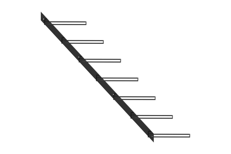 Veggmontert vinstativ for 7 flasker svart metall - Vinstativ & vinhylle