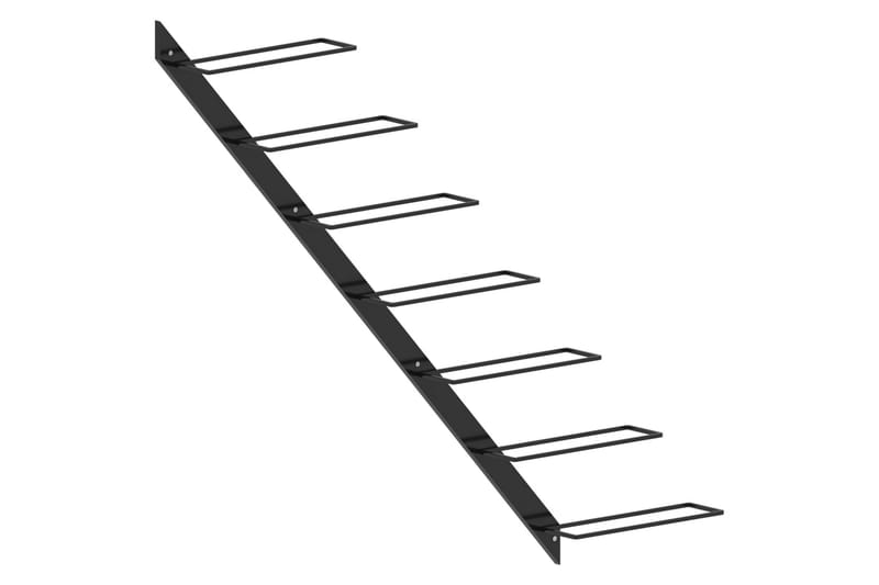 Veggmontert vinstativ for 7 flasker svart metall - Oppbevaring - Hyller - Oppbevaringshylle - Vinstativ & vinhylle