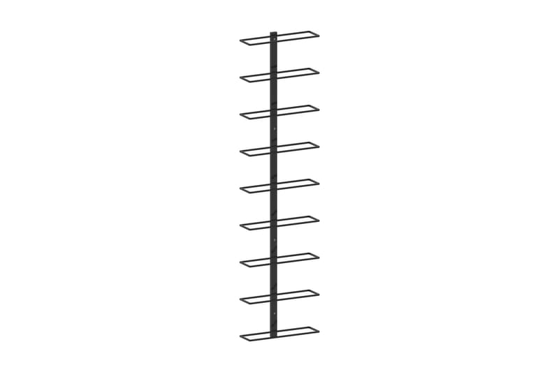 Veggmontert vinstativ for 9 flasker svart jern - Oppbevaring - Hyller - Oppbevaringshylle - Vinstativ & vinhylle