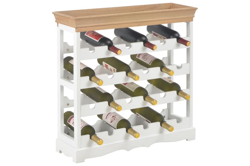 Vinhylle hvit 70x22,5x70,5 cm MDF - Oppbevaring - Hyller - Oppbevaringshylle - Vinstativ & vinhylle