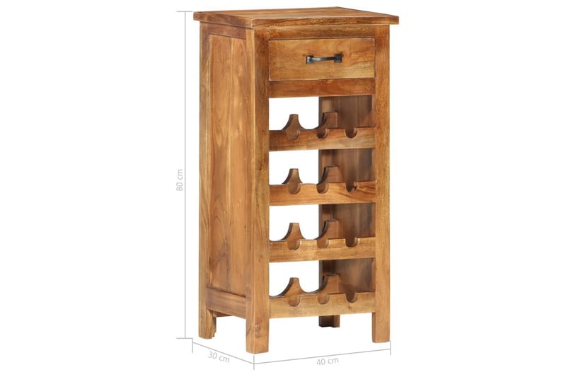 Vinskap 40x30x80 cm heltre akasie - Brun - Oppbevaring - Hyller - Oppbevaringshylle - Vinstativ & vinhylle