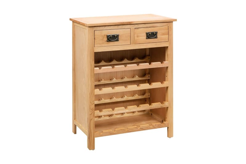 Vinskap 72x32x90 cm heltre eik - Oppbevaring - Hyller - Oppbevaringshylle - Vinstativ & vinhylle