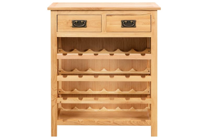 Vinskap 72x32x90 cm heltre eik - Oppbevaring - Hyller - Oppbevaringshylle - Vinstativ & vinhylle