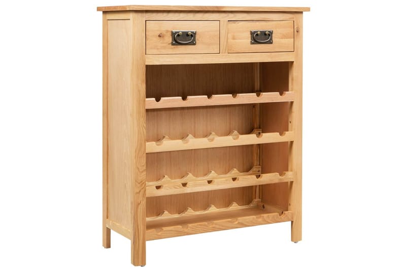 Vinskap 72x32x90 cm heltre eik - Oppbevaring - Hyller - Oppbevaringshylle - Vinstativ & vinhylle