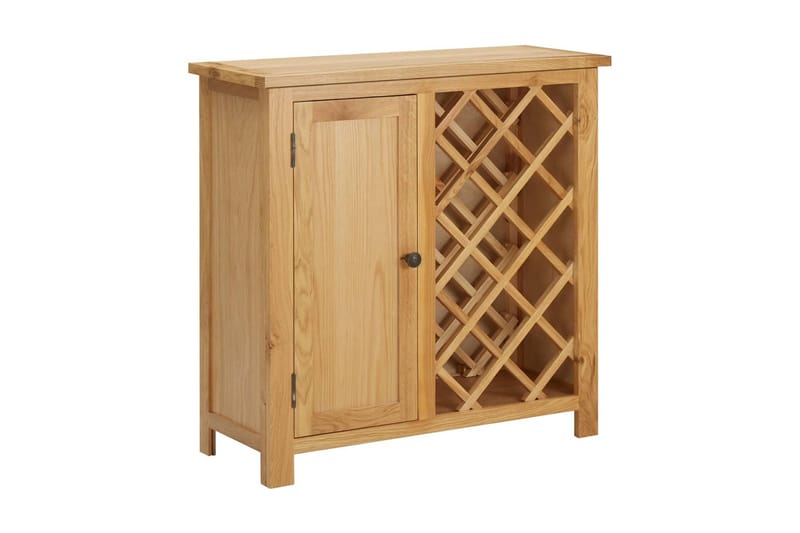 Vinskap for 11 flasker 80x32x80 cm heltre eik - Oppbevaring - Hyller - Oppbevaringshylle - Vinstativ & vinhylle