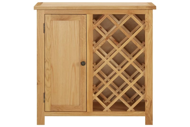 Vinskap for 11 flasker 80x32x80 cm heltre eik - Oppbevaring - Hyller - Oppbevaringshylle - Vinstativ & vinhylle