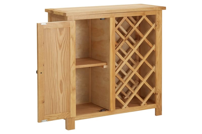 Vinskap for 11 flasker 80x32x80 cm heltre eik - Oppbevaring - Hyller - Oppbevaringshylle - Vinstativ & vinhylle