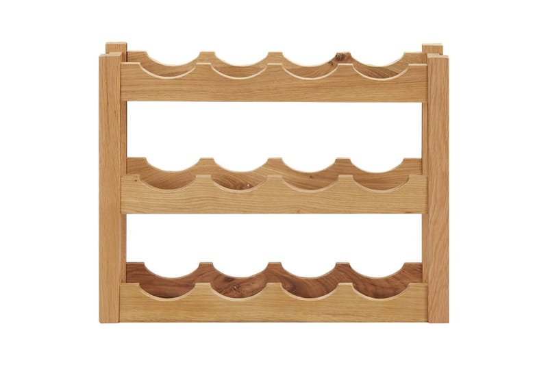 Vinstativ for 12 flasker 47x21x36 cm heltre eik - Oppbevaring - Hyller - Oppbevaringshylle - Vinstativ & vinhylle