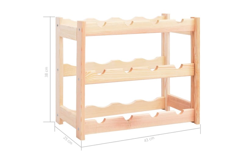 Vinstativ for 12 flasker furu - Beige - Oppbevaring - Hyller - Oppbevaringshylle - Vinstativ & vinhylle