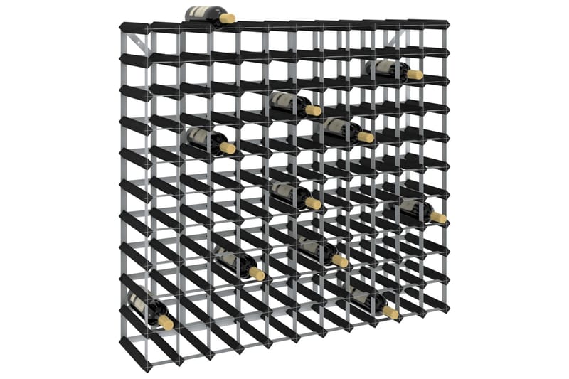 Vinstativ for 120 flasker svart heltre furu - Svart - Oppbevaring - Hyller - Oppbevaringshylle - Vinstativ & vinhylle