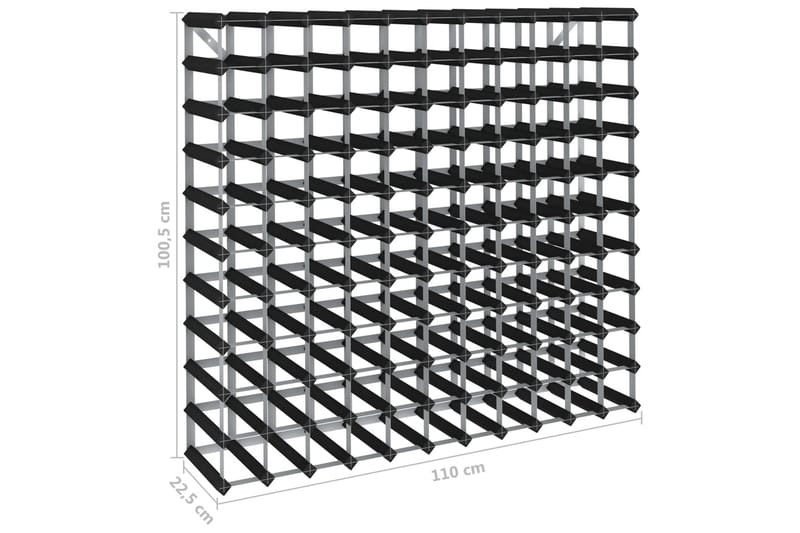 Vinstativ for 120 flasker svart heltre furu - Svart - Oppbevaring - Hyller - Oppbevaringshylle - Vinstativ & vinhylle