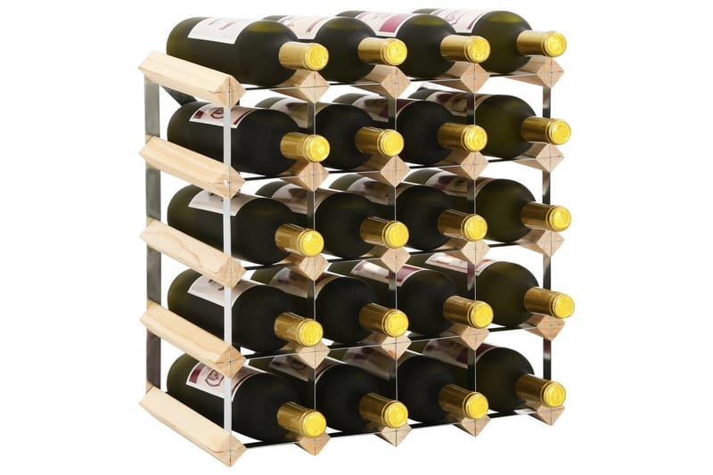 Vinstativ for 20 flasker heltre furu - Beige - Oppbevaring - Hyller - Oppbevaringshylle - Vinstativ & vinhylle
