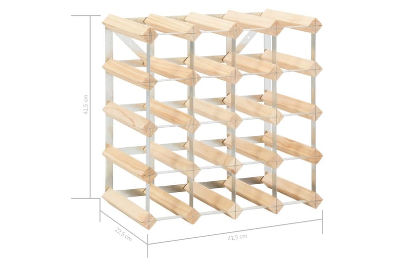 Vinstativ for 20 flasker heltre furu - Beige - Oppbevaring - Hyller - Oppbevaringshylle - Vinstativ & vinhylle
