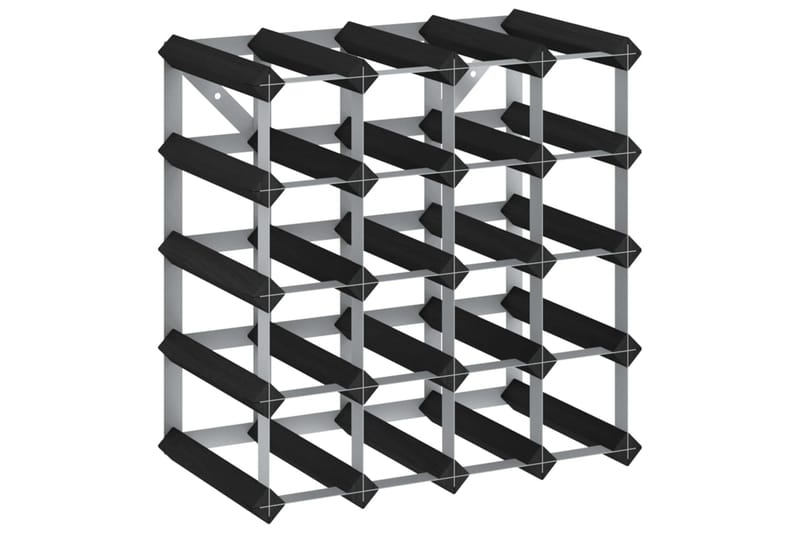 Vinstativ for 20 flasker svart heltre furu - Svart - Oppbevaring - Hyller - Oppbevaringshylle - Vinstativ & vinhylle