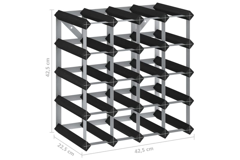 Vinstativ for 20 flasker svart heltre furu - Svart - Oppbevaring - Hyller - Oppbevaringshylle - Vinstativ & vinhylle