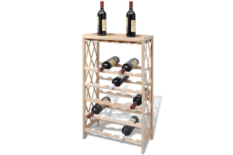 Vinstativ for 25 flasker heltre gran - Oppbevaring - Hyller - Oppbevaringshylle - Vinstativ & vinhylle