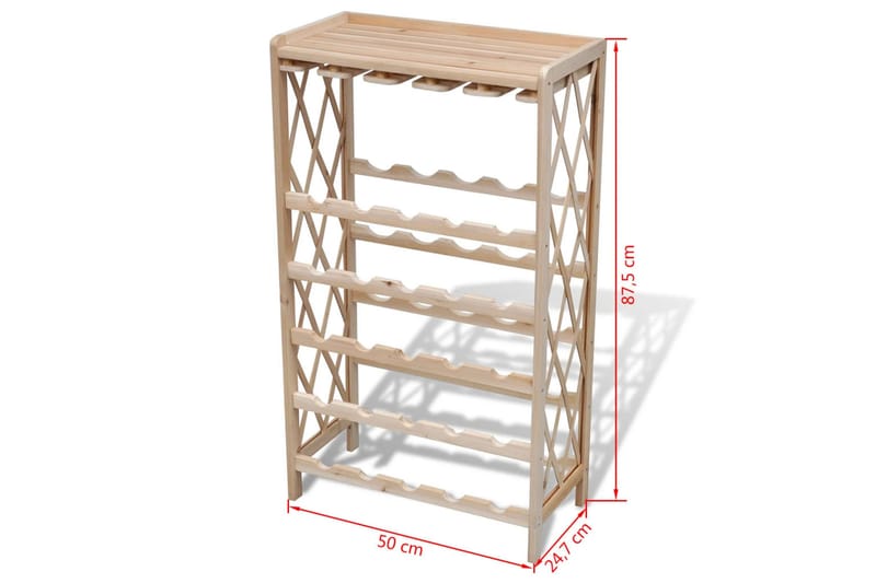 Vinstativ for 25 flasker heltre gran - Oppbevaring - Hyller - Oppbevaringshylle - Vinstativ & vinhylle
