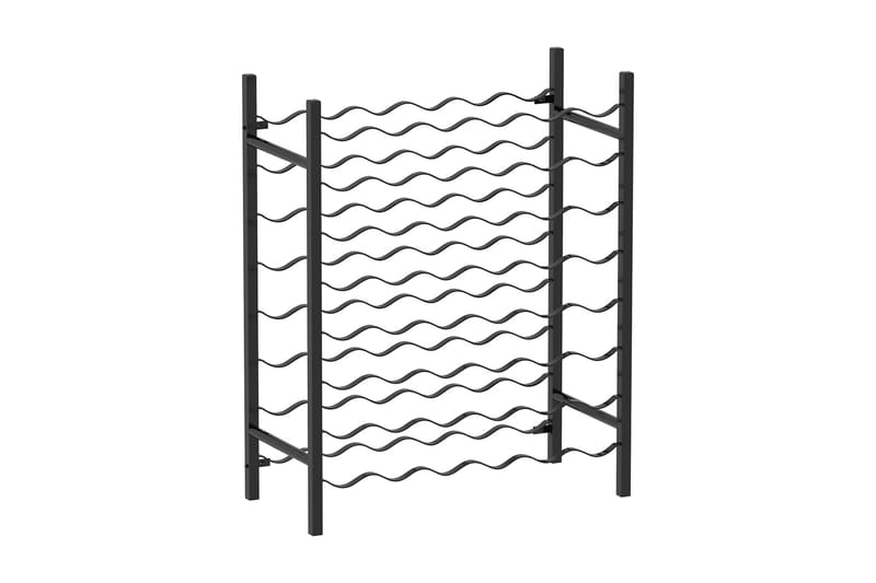 Vinstativ for 48 flasker metall svart - Oppbevaring - Hyller - Oppbevaringshylle - Vinstativ & vinhylle