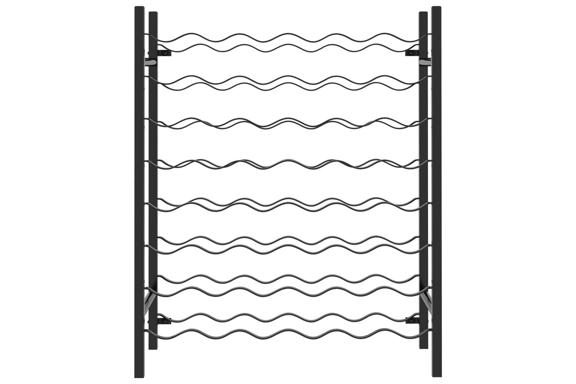 Vinstativ for 48 flasker metall svart - Oppbevaring - Hyller - Oppbevaringshylle - Vinstativ & vinhylle