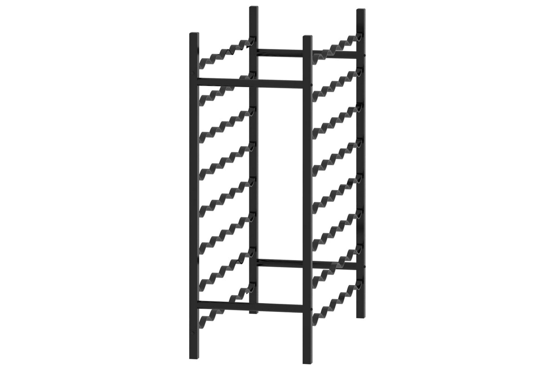 Vinstativ for 48 flasker metall svart - Oppbevaring - Hyller - Oppbevaringshylle - Vinstativ & vinhylle