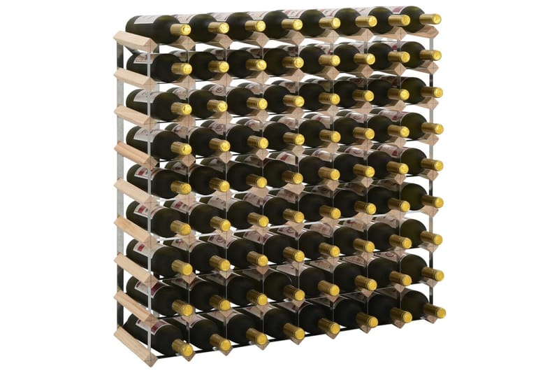 Vinstativ for 72 flasker heltre furu - Beige - Oppbevaring - Hyller - Oppbevaringshylle - Vinstativ & vinhylle