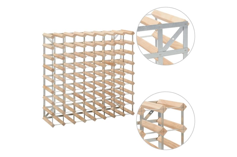 Vinstativ for 72 flasker heltre furu - Beige - Oppbevaring - Hyller - Oppbevaringshylle - Vinstativ & vinhylle