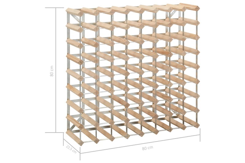 Vinstativ for 72 flasker heltre furu - Beige - Oppbevaring - Hyller - Oppbevaringshylle - Vinstativ & vinhylle