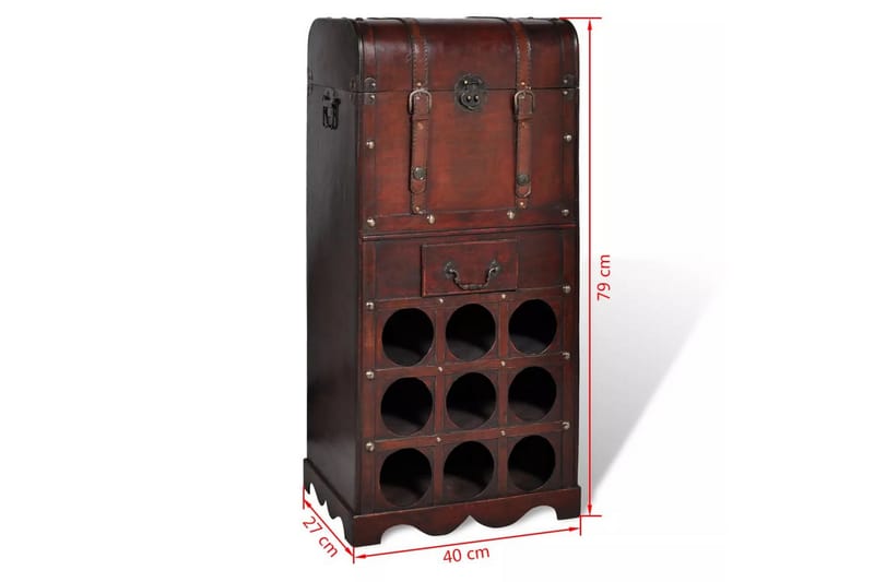 Vinstativ for 9 flasker med oppbevaringsboks tre - Oppbevaring - Hyller - Oppbevaringshylle - Vinstativ & vinhylle