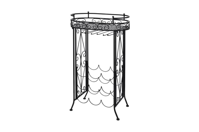 Vinstativ med glassholder for 9 flasker metall - Oppbevaring - Hyller - Oppbevaringshylle - Vinstativ & vinhylle
