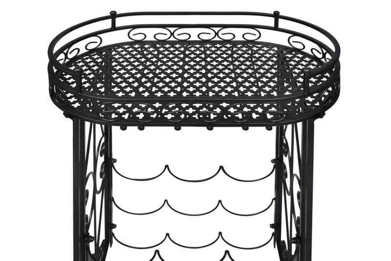 Vinstativ med glassholder for 9 flasker metall - Vinstativ & vinhylle