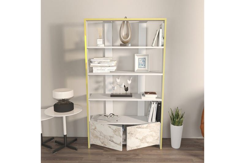 Ossin Bokhylle 93,6 cm - Hvit - Oppbevaring - Hyller - Bokhylle