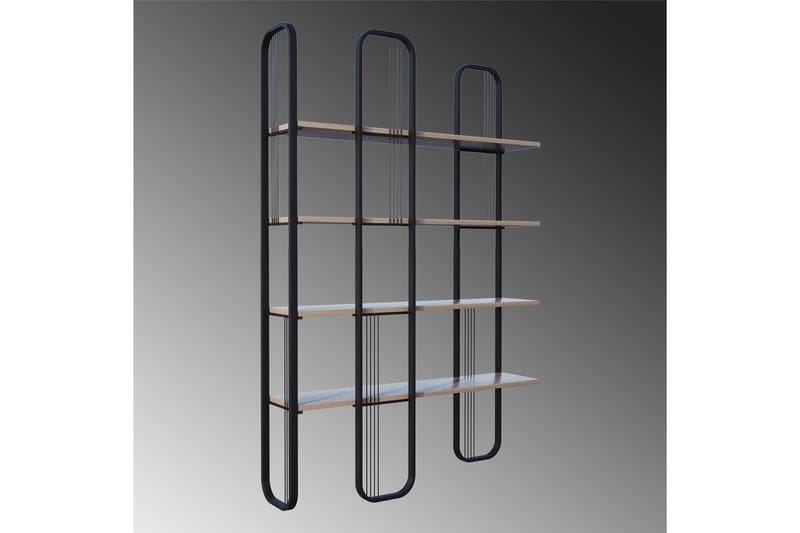 Pemu Bokhylle 125 cm - Svart - Oppbevaring - Hyller - Bokhylle