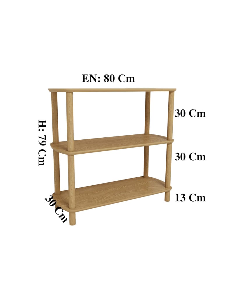 Pienk Bokhylle 80 cm - Eik - Oppbevaring - Hyller - Bokhylle