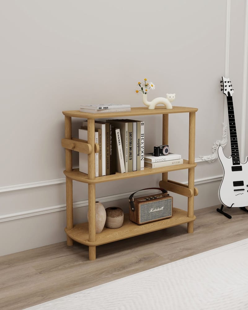Pienk Bokhylle 80 cm - Eik - Oppbevaring - Hyller - Bokhylle