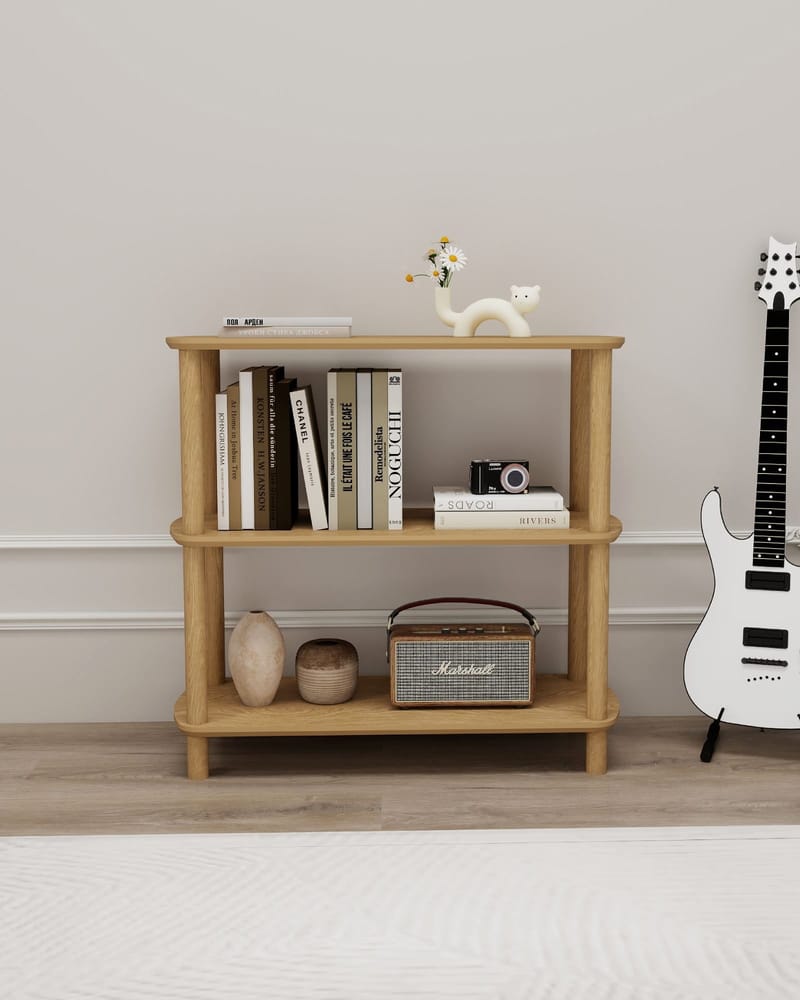Pienk Bokhylle 80 cm - Eik - Oppbevaring - Hyller - Bokhylle